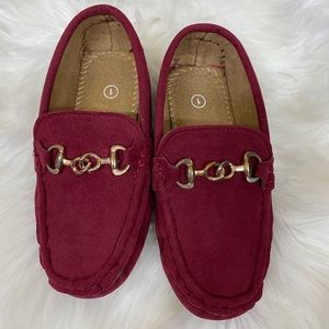 Boys red loafers